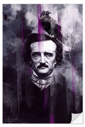 Selvklæbende plakat Edgar Allan Poe