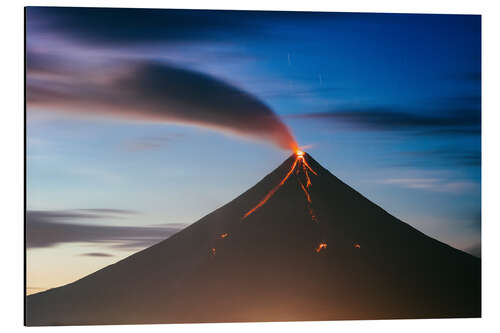 Quadro em alumínio Erupção do vulcão Mayon, Filipinas