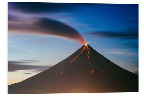 Foam board print Mayon volcano eruption, Philippines