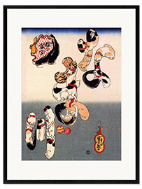 Framed art print Neko no ateji - catfish