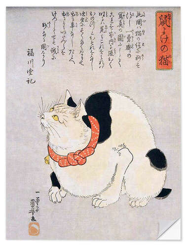 Selvklebende plakat A Japanese cat