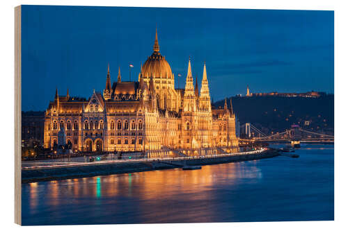 Wood print Parliament building, Budapest