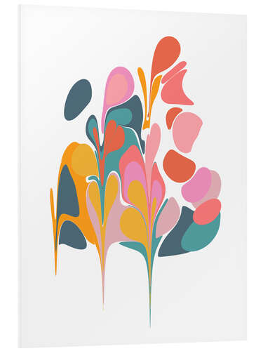 Print på skumplade Abstract Floral Bouquet