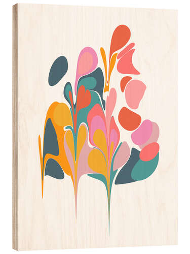 Tableau en bois Bouquet floral abstrait