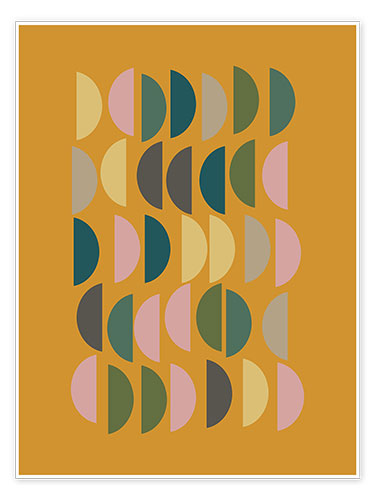 Plakat Geometria - musztardowa żółć