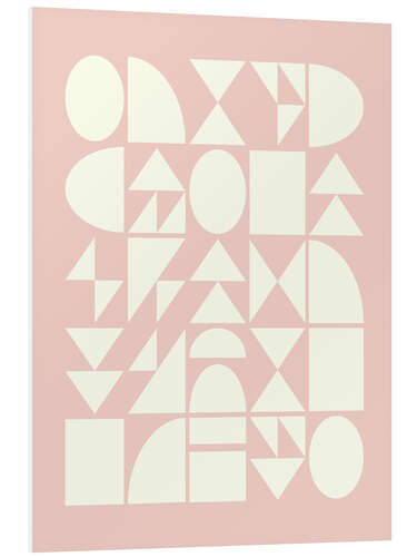 Foam board print Geometric shapes, Blush