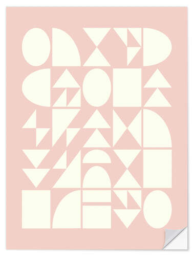 Muursticker Geometric shapes, Blush