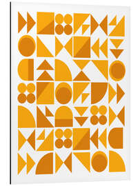 Aluminium print Geometric shapes, mustard and saffron