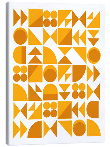 Canvas print Geometric shapes, mustard and saffron