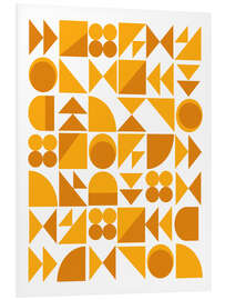 Foam board print Geometric shapes, mustard and saffron