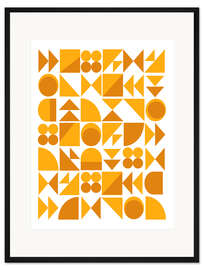 Gerahmter Kunstdruck Geometrische Formen, Senf und Saffran