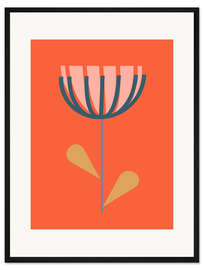 Gerahmter Kunstdruck Minimalistische Blume
