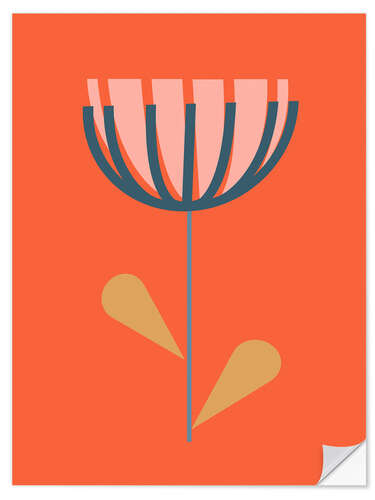 Selvklebende plakat Minimalist flower