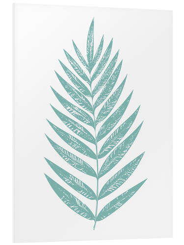 Foam board print Turquoise palm leaf