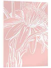 Akrylbilde Botanical drawing in pink