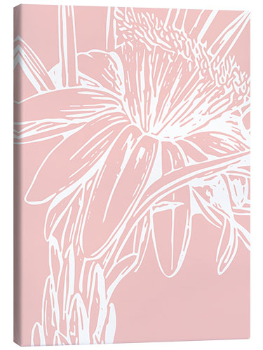 Canvastavla Botanical drawing in pink