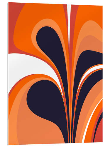 Tableau en plexi-alu Abstrait orange et bleu marine