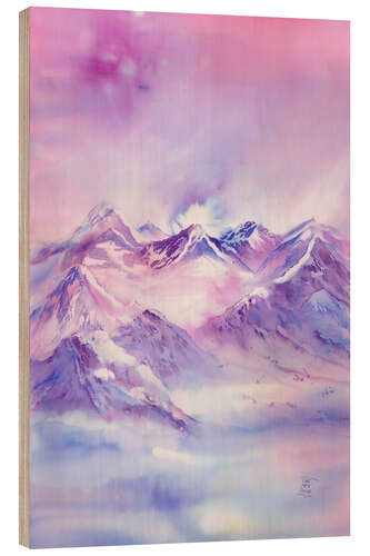 Hout print Alpenglow in Switzerland