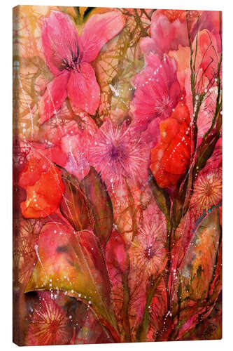 Canvas print Summer Garden - Irises and Poppies