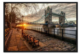 Gerahmter Kunstdruck Tower Bridge – Boulevard an der Themse