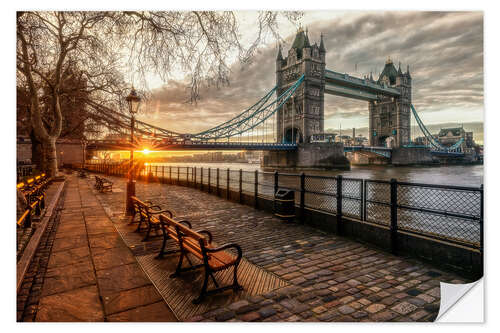 Selvklebende plakat Tower Bridge Boulevard on the Thames