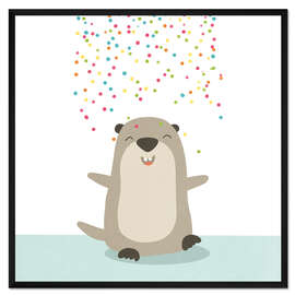 Gerahmter Kunstdruck Konfetti-Otter