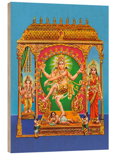 Cuadro de madera Shiva bailando