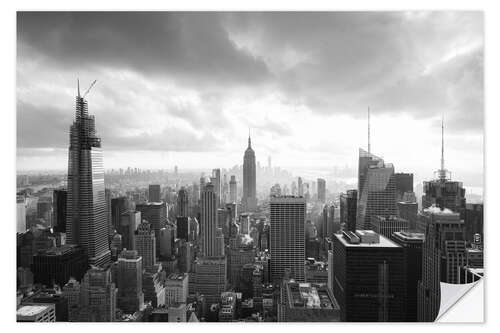 Selvklebende plakat Manhattan Skyline und Empire State Building