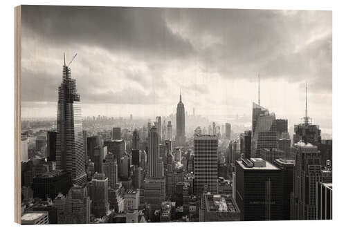 Holzbild Manhattan-Skyline und Empire State Building