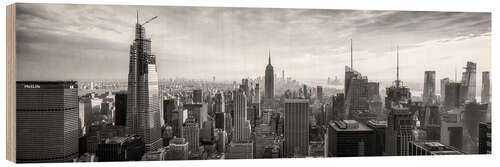 Wood print Manhattan skyline