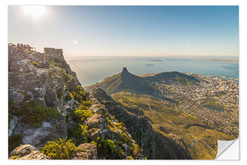 Selvklebende plakat Table Mountain in the Sunshine