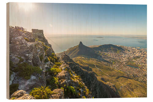 Trätavla Table Mountain in the Sunshine