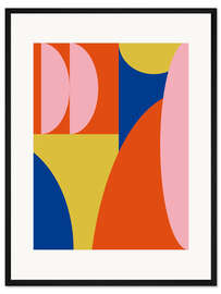 Gerahmter Kunstdruck Abstrakte Formen in Primärfarben