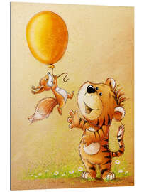 Magnettafel Süßer Tiger mit Eichhörnchen