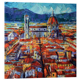 Tableau en verre acrylique Vue depuis la tour Palazzo Vecchio, Florence