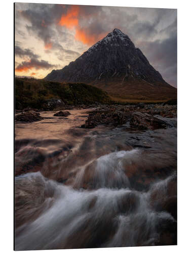 Aluminium print Sunset at Buachaille Etive Mòr, Scotland