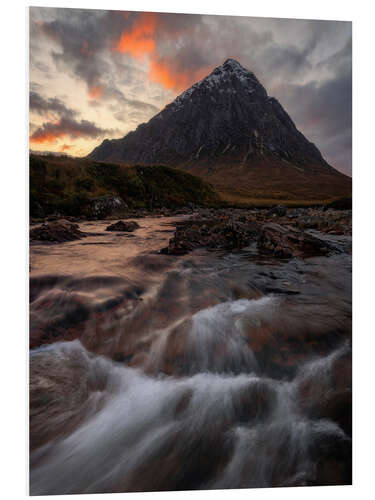 Foam board print Sunset at Buachaille Etive Mòr, Scotland