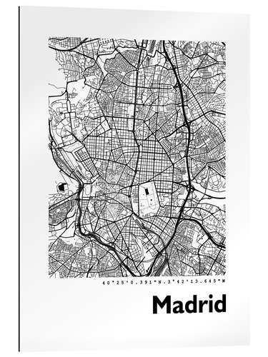 Gallery print Madrid city map