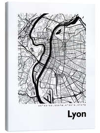 Tableau sur toile  Plan de la ville de Lyon - 44spaces