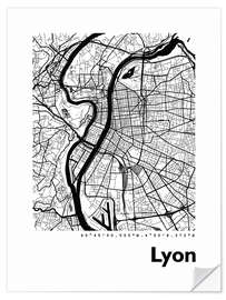 Sticker mural Plan de la ville de Lyon