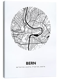 Canvas print City map of Bern, circle