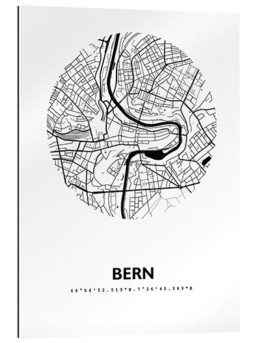 Gallery print City map of Bern, circle