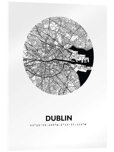 Acrylic print City map of Dublin III