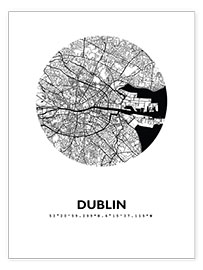 Poster  City map of Dublin III - 44spaces