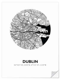 Wall sticker City map of Dublin III