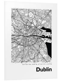 Foam board print City map of Dublin I