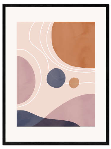 Gerahmter Kunstdruck Abstrakte Landschaft