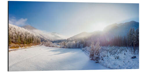 Alubild Winterlandschaft bei Ebensee