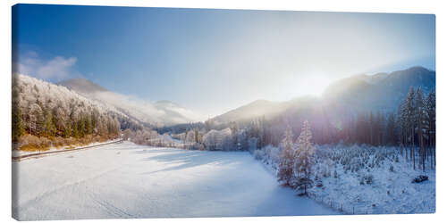 Leinwandbild Winterlandschaft bei Ebensee