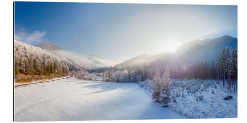 Tableau en plexi-alu Paysage d'hiver à Ebensee